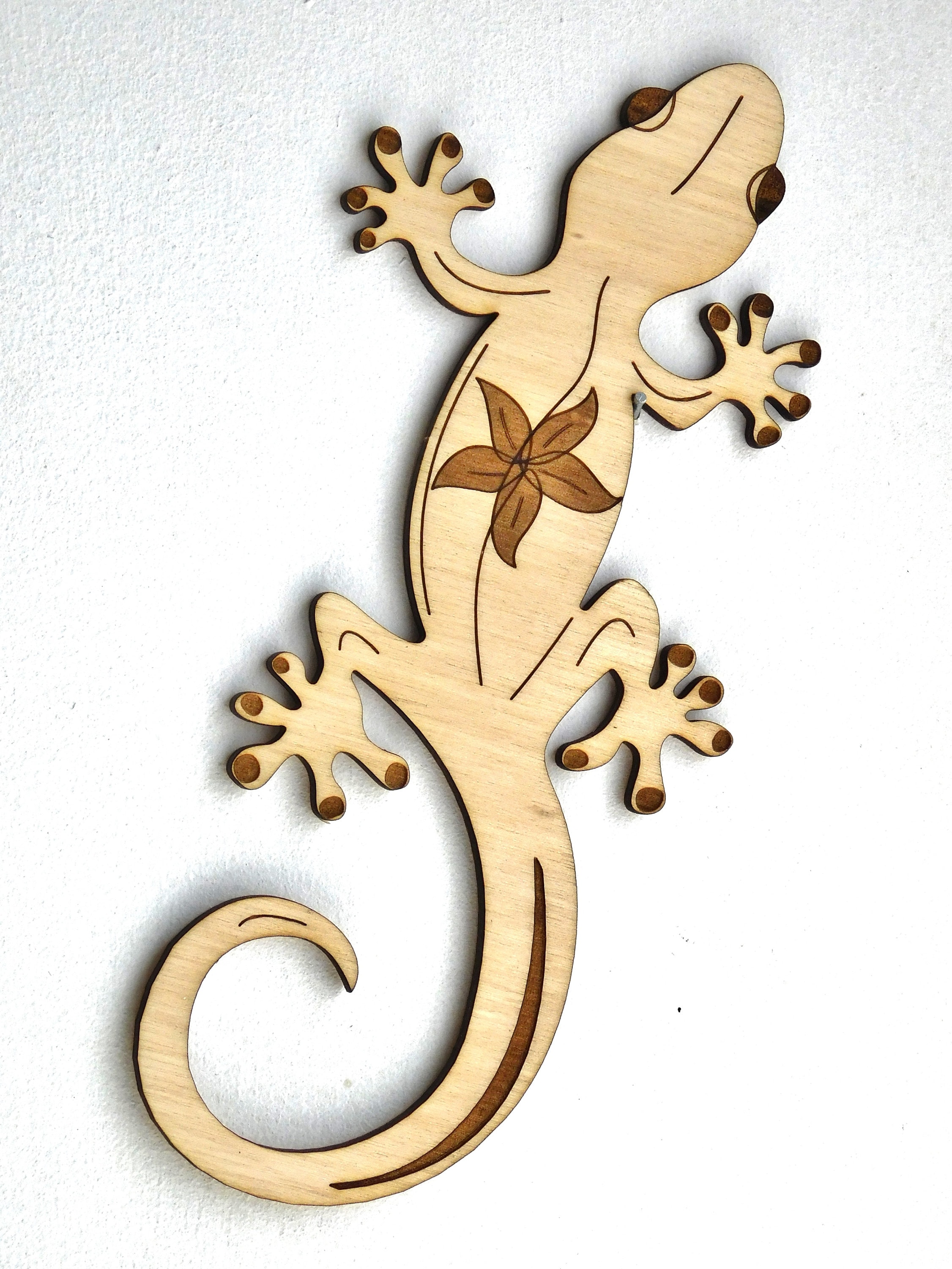 Wall Art Décoration murale en métal en forme de Gecko spiralé