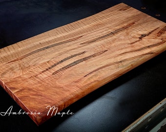 Personalized Ambrosia Maple Live Edge Charcuterie Board (21x11)