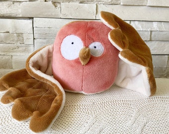 Piouf bird comforter. Robin soft toy. Child's first name. Customizable. Child gift, birth list. Handmade comforter.