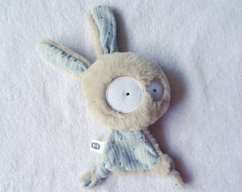 Doudou lapin personnalisable, Couleur au choix, attache-tétine, cadeau  bébé, liste de naissance, doudou fait main. Doudou attache-tétine