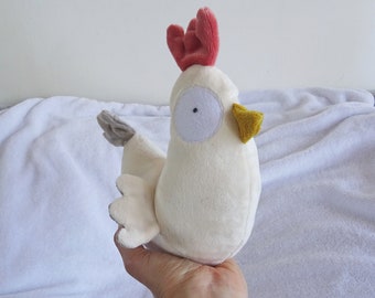 Doudou Josette the Chicken. Color of your choice. Gift for baby, birth list. Chicken plush toy. Handmade cuddly toy.