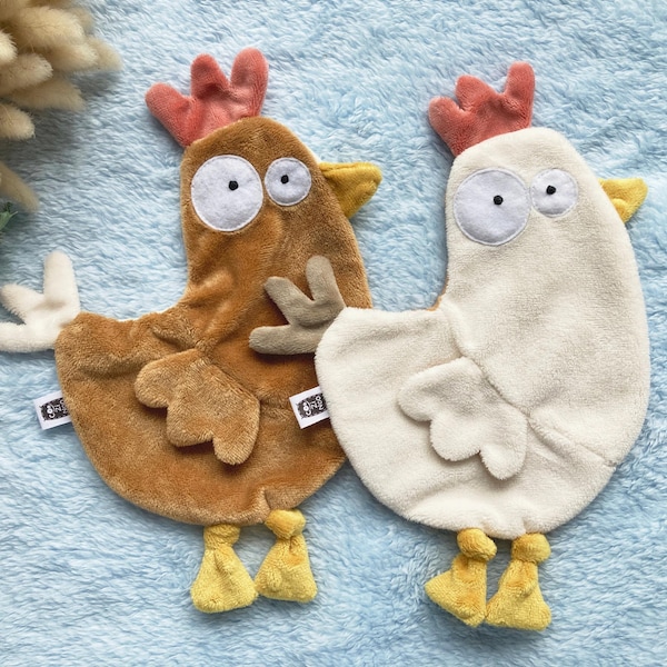 Soft, customizable, flat hen comforter. Child's name. Choice of color. Handmade comforter.