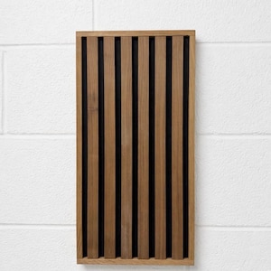 Solid Oak Acoustic Diffuser Panels, Modern Sound Diffusion Wall Art