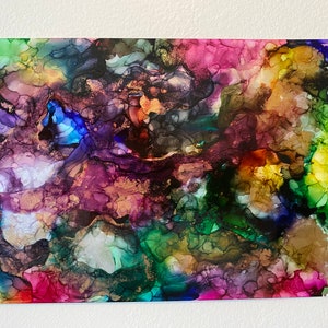 Dipinto originale con inchiostro alcolico su carta yupo. Arte astratta, Arte moderna, Raro da trovare, Unico nel suo genere, Decorazione murale, Fatto a mano, Spedizione gratuita.