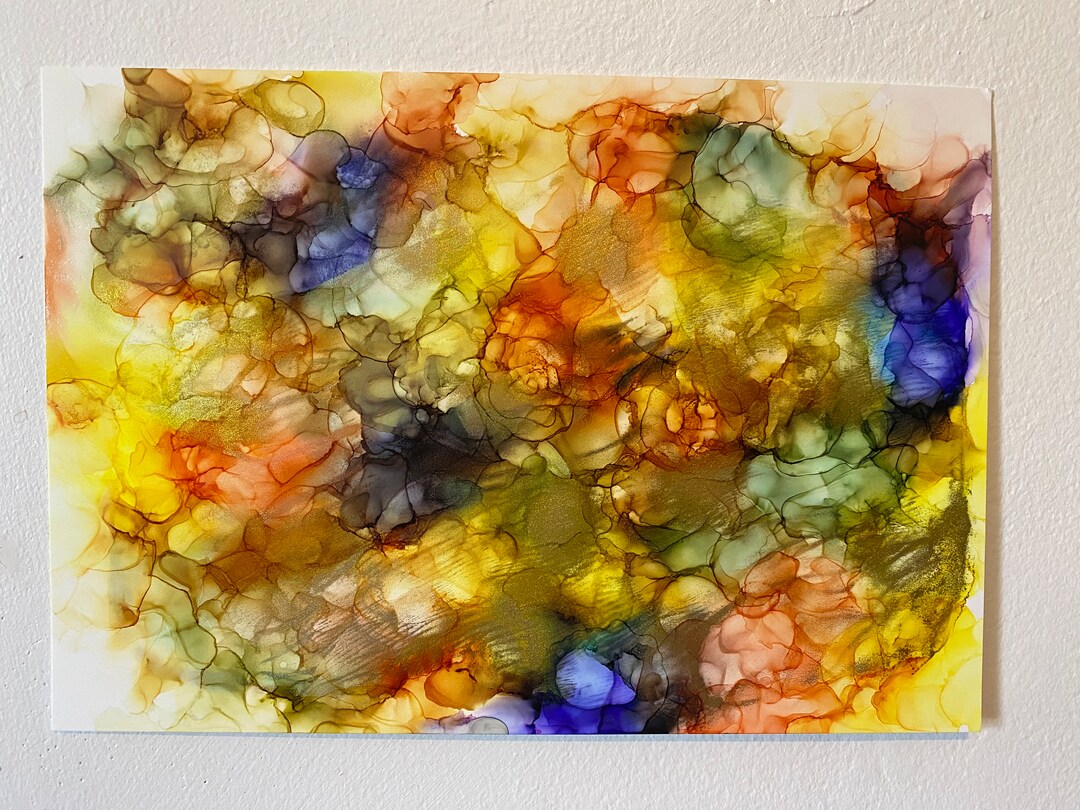Alcohol Ink Art Painting on Yupo Paper 10x7. Abstract Wall Art.home ...