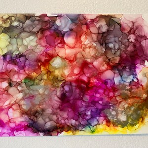 Pittura originale con inchiostro alcolico su carta yupo. Raro ritrovamento.Uno nel suo genere.Pittura astratta.Decorazioni per la casa.Decorazioni da parete.Spedizione gratuita.