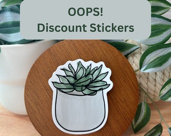 OOPS Stickers! Discounted Wax Agave Plant Succulent Sticker - permanent matte sticker, waterproof sticker
