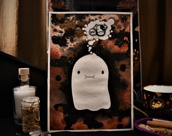 SpookMoo - Mixed Media Painting