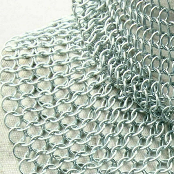 Chain Mail Coif Aluminum Battle 10. mm Chain Mail Coif Armor , Halloween Gift , Birthday Gift , Anniversary Gift , PHOTOSHOOT