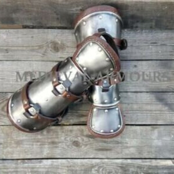 Fantasy Witcher Cosplay Bracers Steel & Leather Arm Armor Viking Bracers