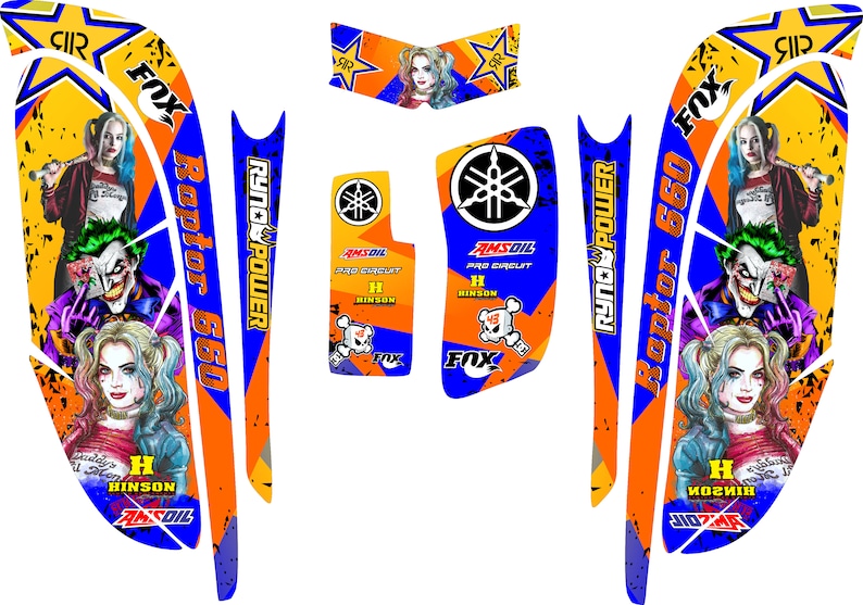 YAMAHA RAPTOR 660 660R Full Graphics Decals Stickers Kit Atv - Etsy