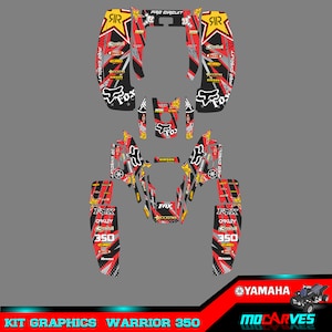 Yamaha Warrior 350 full graphics kit stickers decals atv