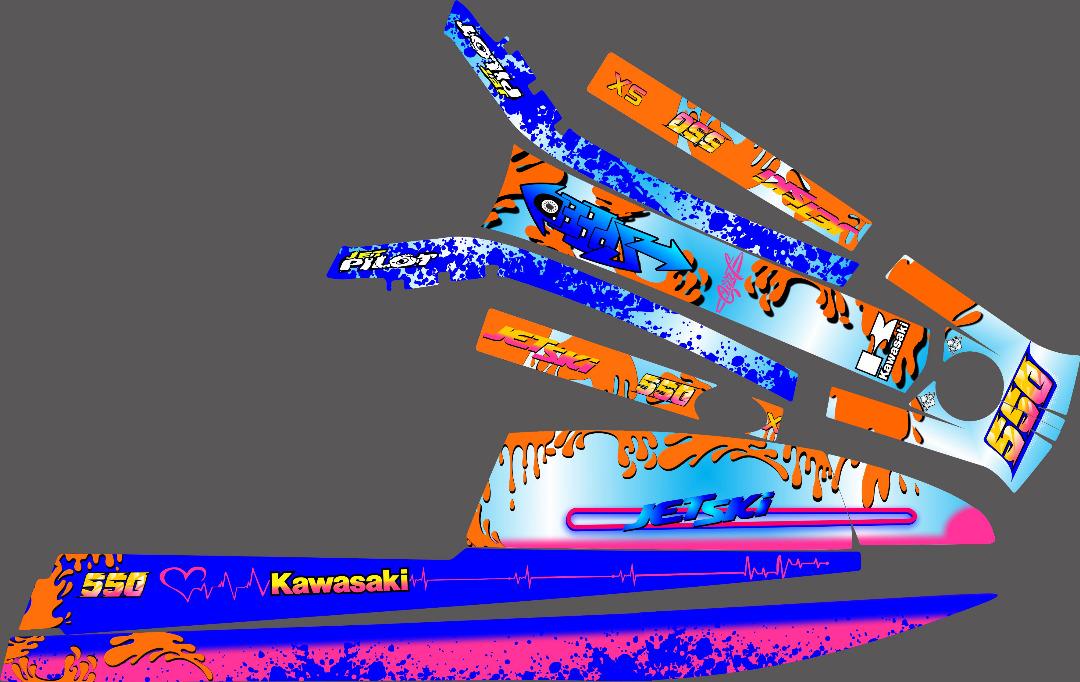 Graphics Kit Fit Kawasaki 550sx Jet Ski Decals Stickers Kawasaki