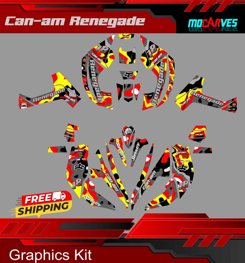 CAN-AM Renegade 500 800r 800x 1000 Graphics Kit Vinyl Renegade Stickers utv imagen 1