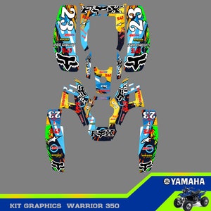 Yamaha Warrior 350 full graphics kit stickers decals atv
