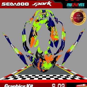 Fits SEA DOO SPARK Trixx 2 Up + 3up Graphics Kit Decals Spark Stickers Jet Ski
