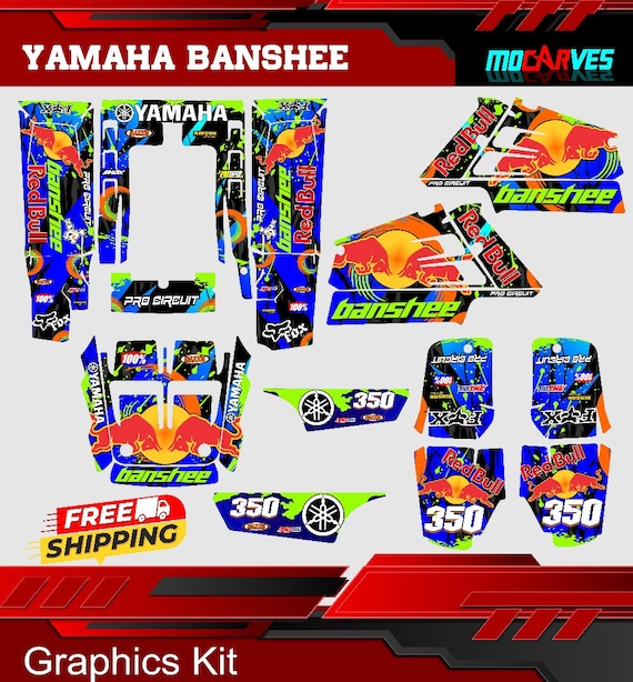 Kit Autocollants Graphiques Complet Pour Yamaha Banshee 350 - Multicolore, Vinyle, Neuf