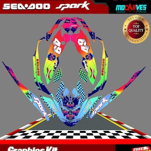 Fits SEA DOO SPARK Trixx 2 Up + 3up Graphics Kit Decals Spark Stickers Jet Ski