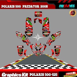 Fits Polaris 500 Predator 525 2008 Decals Stikers Decals Atv