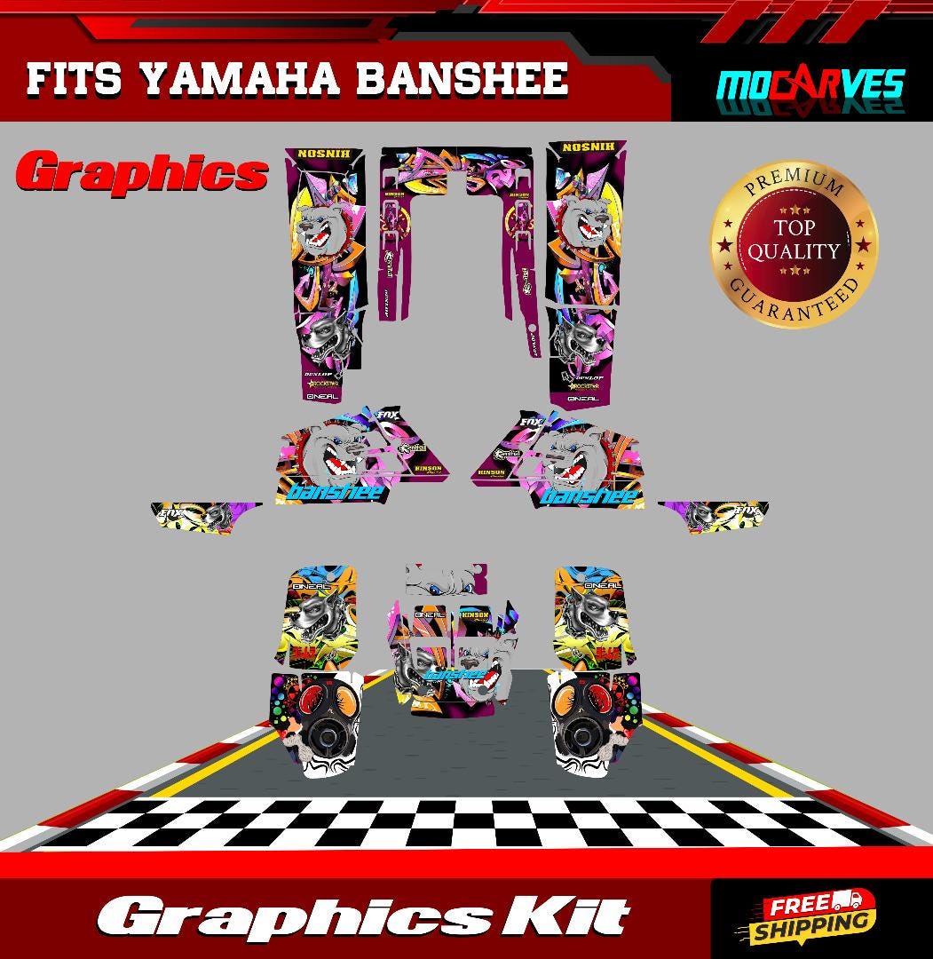 Yamaha Banshee 350 Full Graphics Kit Stickers Decals Atv - Etsy
