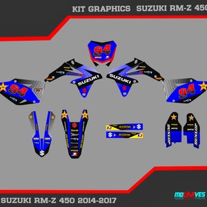 Suzuki Full Graphics RMZ 450 2017 Decals Stickers Kit motocross