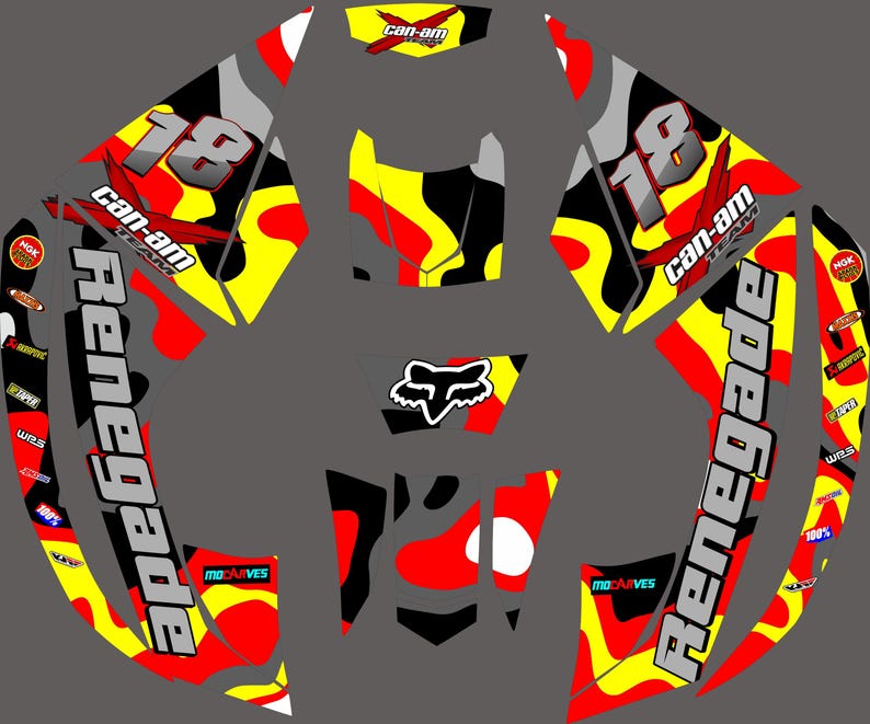 CAN-AM Renegade 500 800r 800x 1000 Graphics Kit Vinyl Renegade Stickers utv imagen 2