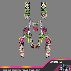 Yamaha Warrior 350 full graphics kit stickers decals atv