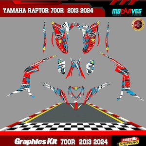 Fits Yamaha Raptor 700R Graphics Kit 2013 to 2023 Raptor700r Decals stickers atv