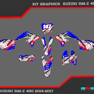 Suzuki Full Graphics RMZ 450 2017 Decals Stickers Kit motocross