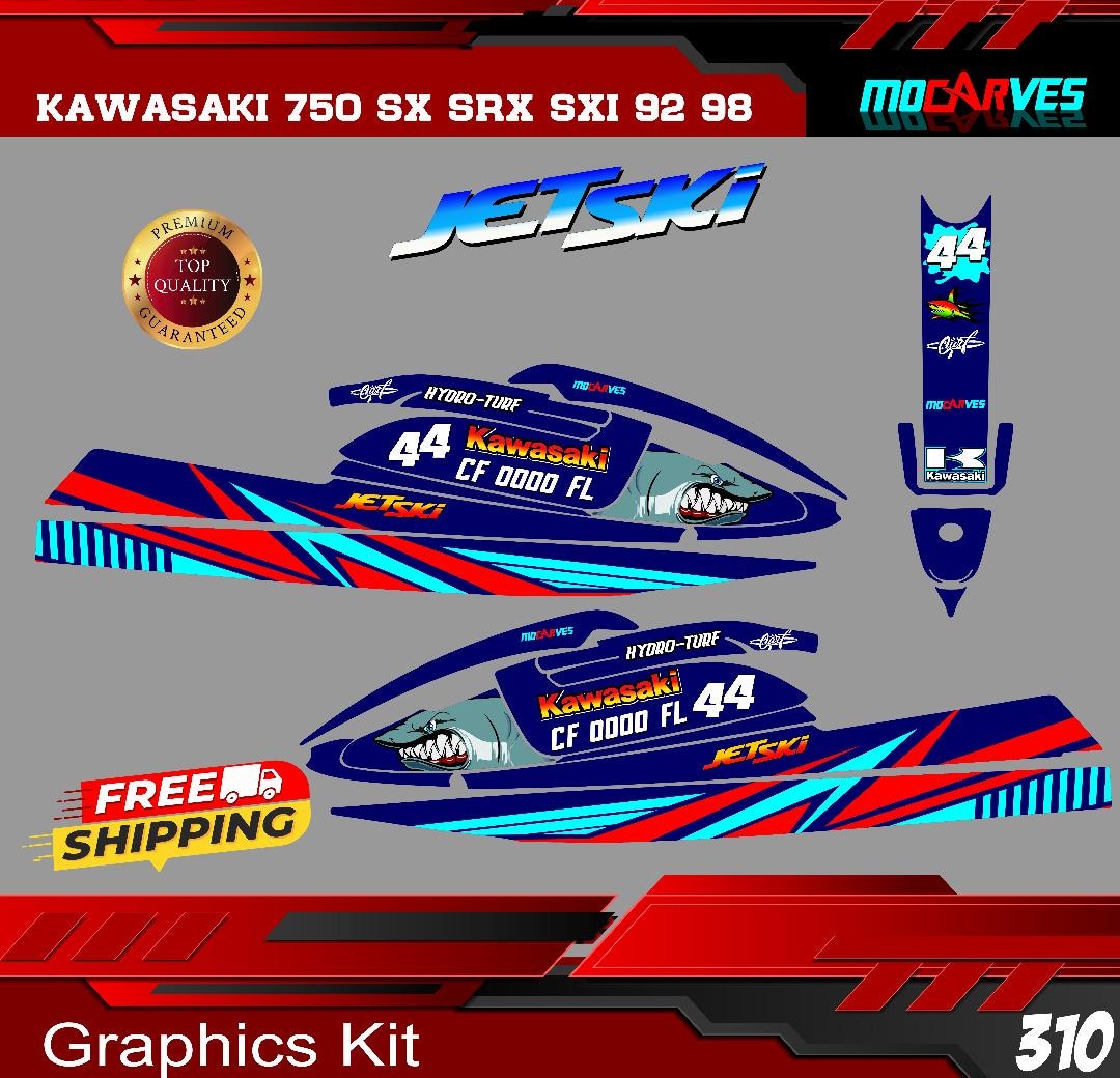 Graphics Kit Premium Kawasaki 750 Sx Srx Sxi 1992 1998 Jet Ski