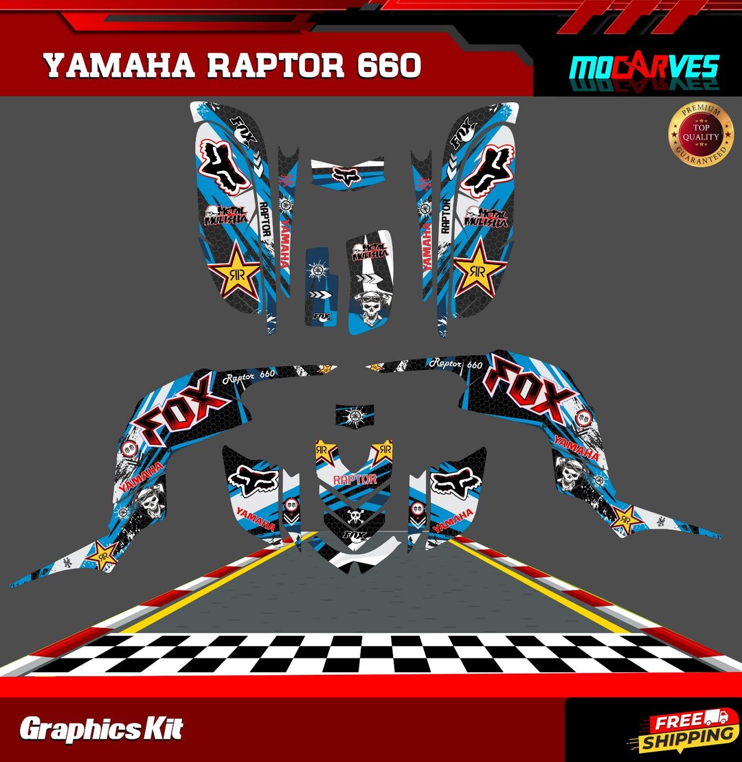 YAMAHA RAPTOR 660 660R Full Graphics Decals Stickers Kit Atv - Etsy