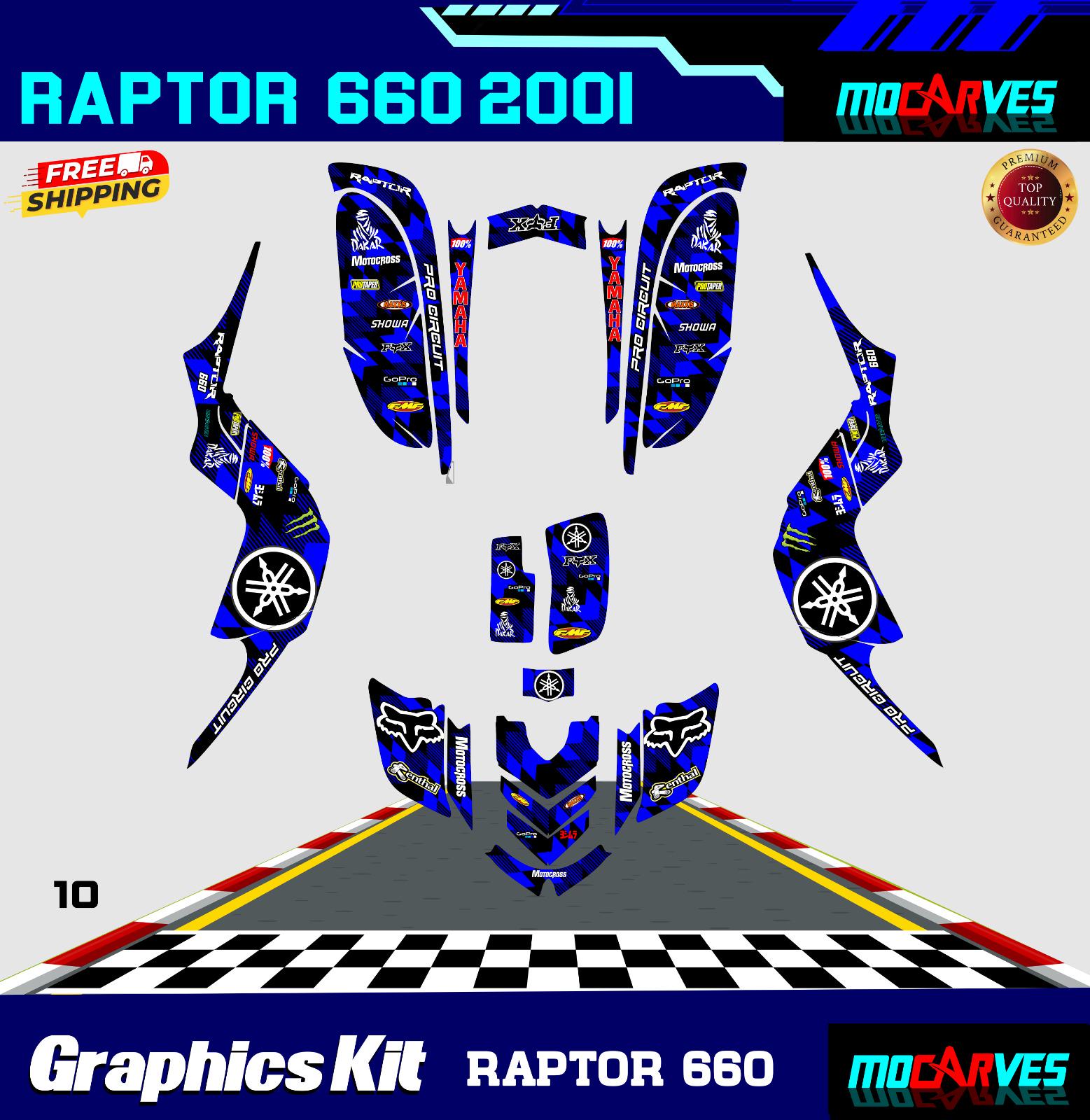 YAMAHA RAPTOR 660 660R Full Graphics Decals Stickers Kit Atv - Etsy