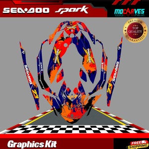 Fits SEA DOO SPARK Trixx 2 Up + 3up Graphics Kit Decals Spark Stickers Jet Ski
