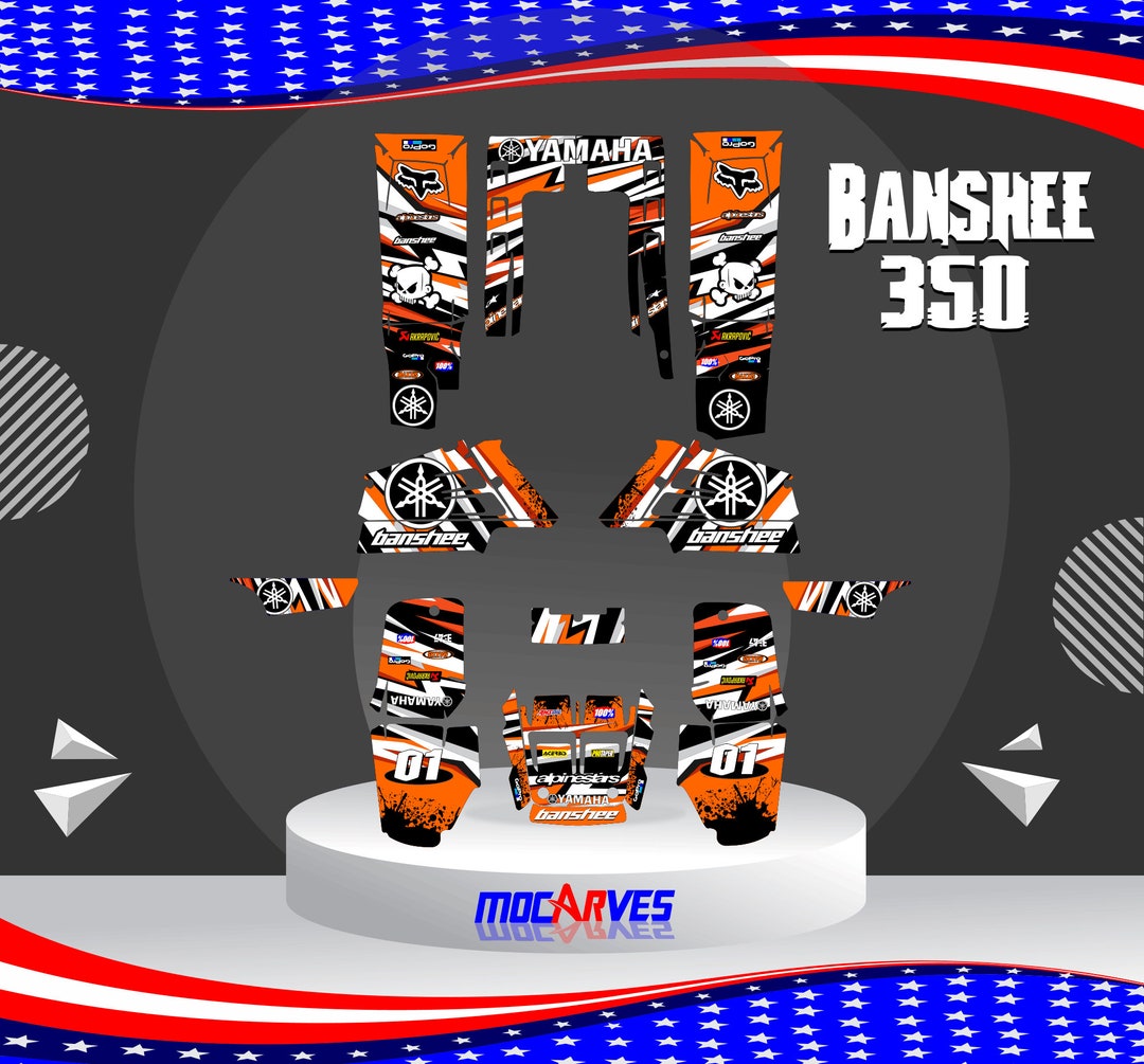 Yamaha Banshee 350 Full Graphics Kit Stickers Decals Atv - Etsy