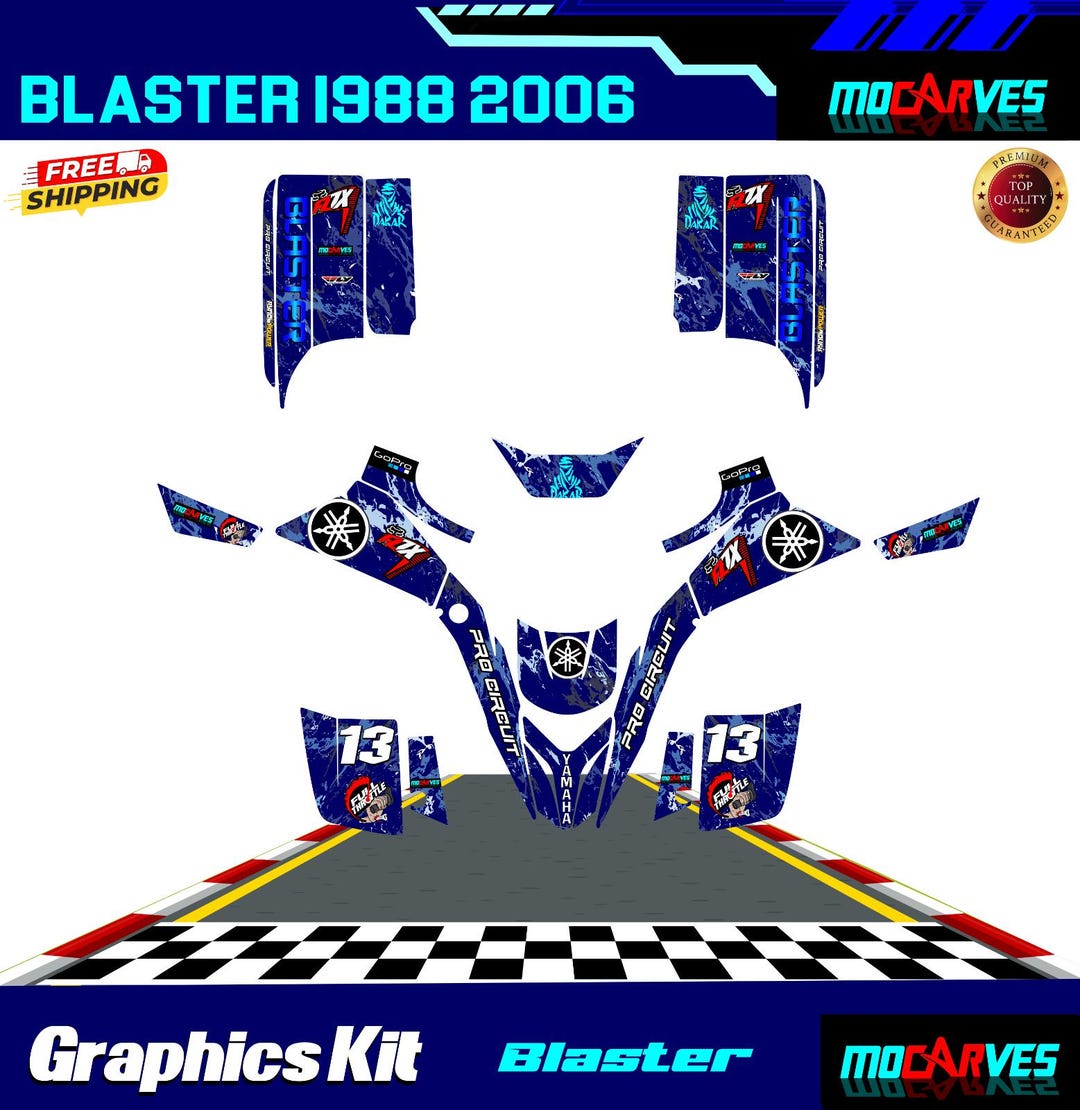 Blaster Graphics Kit Yamaha Blaster 1988-2006 Full Graphics Kit Decals Stickers Atv - Etsy
