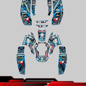 Yamaha Warrior 350 full graphics kit stickers decals atv