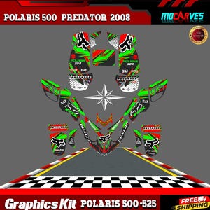 Fits Polaris 500 Predator 525 2008 Decals Stikers Decals Atv