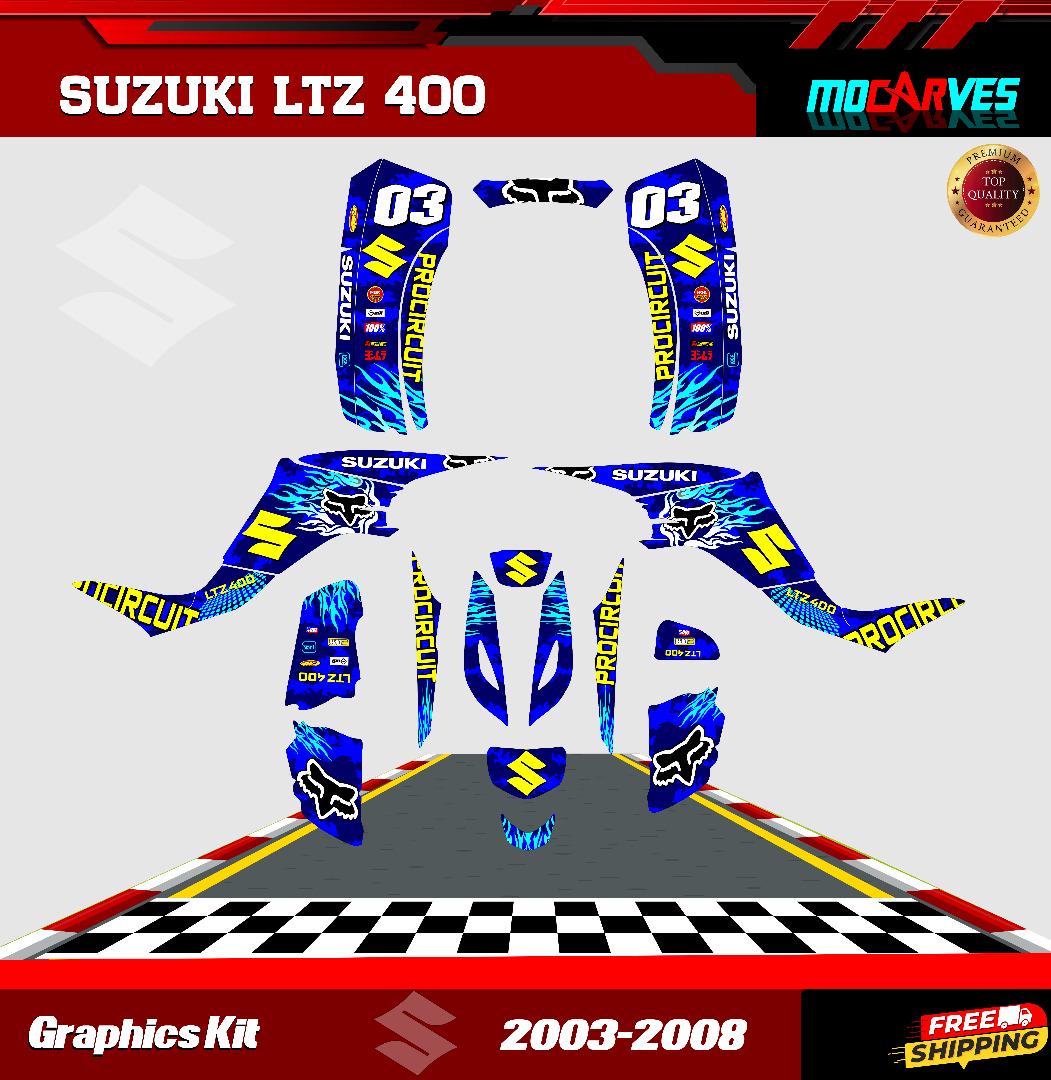 Kit Déco SUZUKI LTZ 400 2003-2008 - YELLOW (modèle carburateur