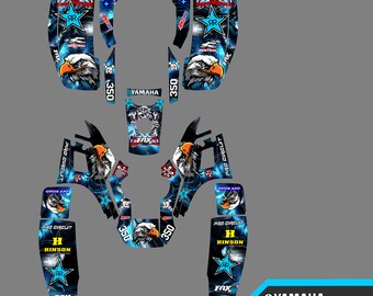 Yamaha Warrior 350 ATV Full Graphics Kit – Blue Decals & Stickers, Made In USA