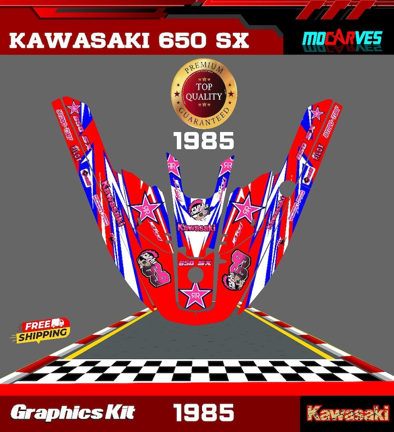 Graphics Kit Premium Kawasaki 650 Sx 1985 Stickers Jet Ski - Etsy