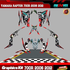 Yamaha Raptor 700R Graphics Kit 2006 to 2012Raptor700r Decals stickers atv