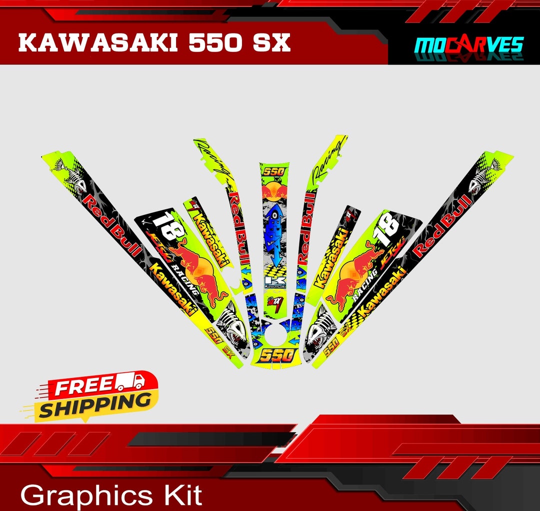 Kawasaki 550sx Jet Ski Graphics Kit Decal Decal Stickers Kawasaki 550 ...