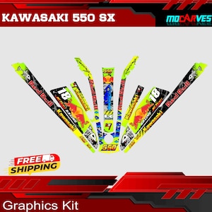 Kawasaki 550sx Jet ski graphics kit Decal decal stickers kawasaki 550 sx