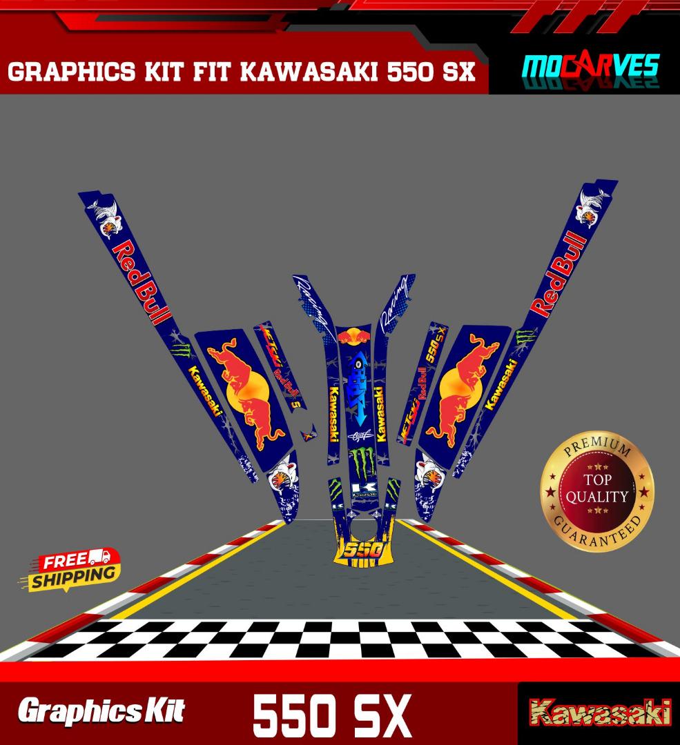 Jet Ski Graphics Kit Decal Compatible With Kawasaki 550 Sx Boat