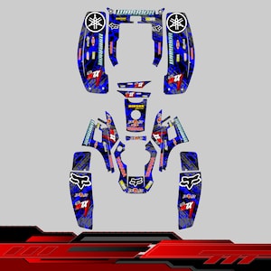 Yamaha Warrior 350 full graphics kit stickers decals atv