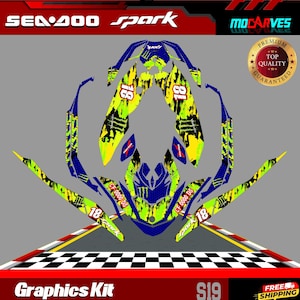 Fits SEA DOO SPARK Trixx 2 Up + 3up Graphics Kit Decals Spark Stickers Jet Ski