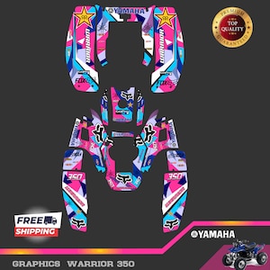 Yamaha Warrior 350 full graphics kit stickers decals atv