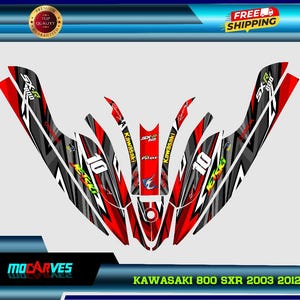 Kawasaki 800sxrJet ski graphics kit Decal decal stickers kawasaki