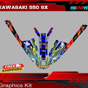 Kawasaki 550sx Jet ski graphics kit Decal decal stickers kawasaki 550 sx
