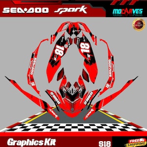 Fits SEA DOO SPARK Trixx 2 Up + 3up Graphics Kit Decals Spark Stickers Jet Ski